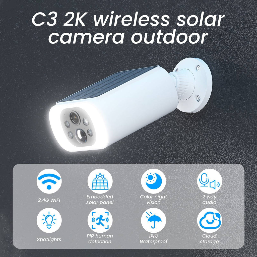 Riafu Outdoor Solar Security Cameras – Wireless Design with Motion Sensor & Night Vision