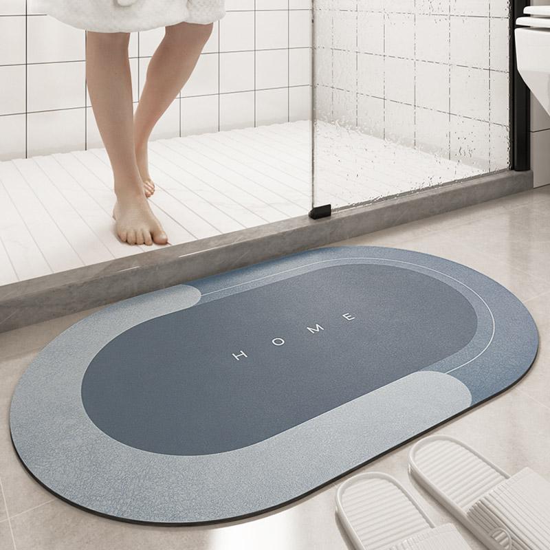 Riafu Absorbent Bath Mat (Oval) - Waterproof & Non slip Rubber Shower Mat