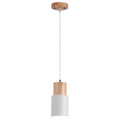 Metal and Wood Pendant Light, Modern Industrial Design