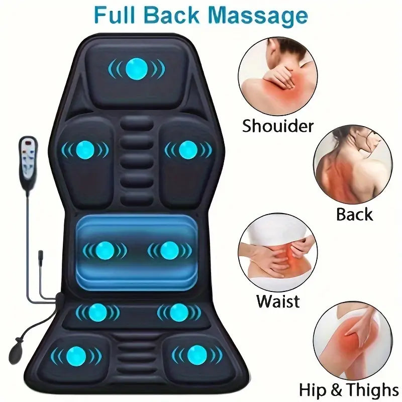 Riafu Full Back Massager with Heat – Shiatsu Chair Pad, Deep-Kneading, Adjustable Intensity