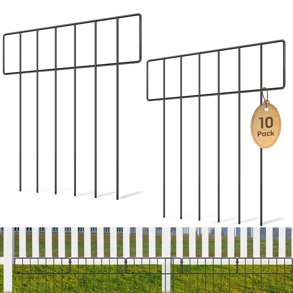 Riafu Heavy Duty Outdoor Garden Mounted Metal Dog Barrier Fence