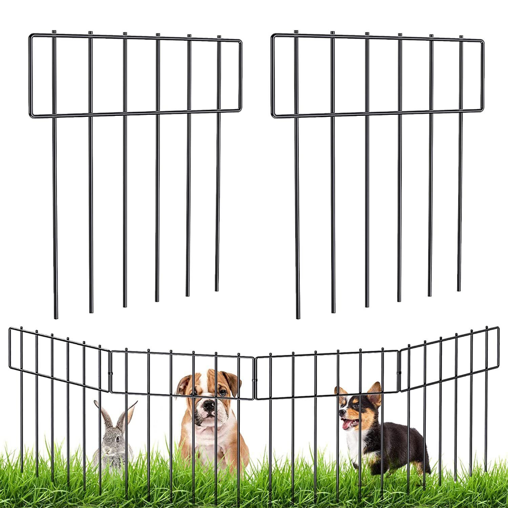 Riafu Heavy Duty Outdoor Garden Mounted Metal Dog Barrier Fence