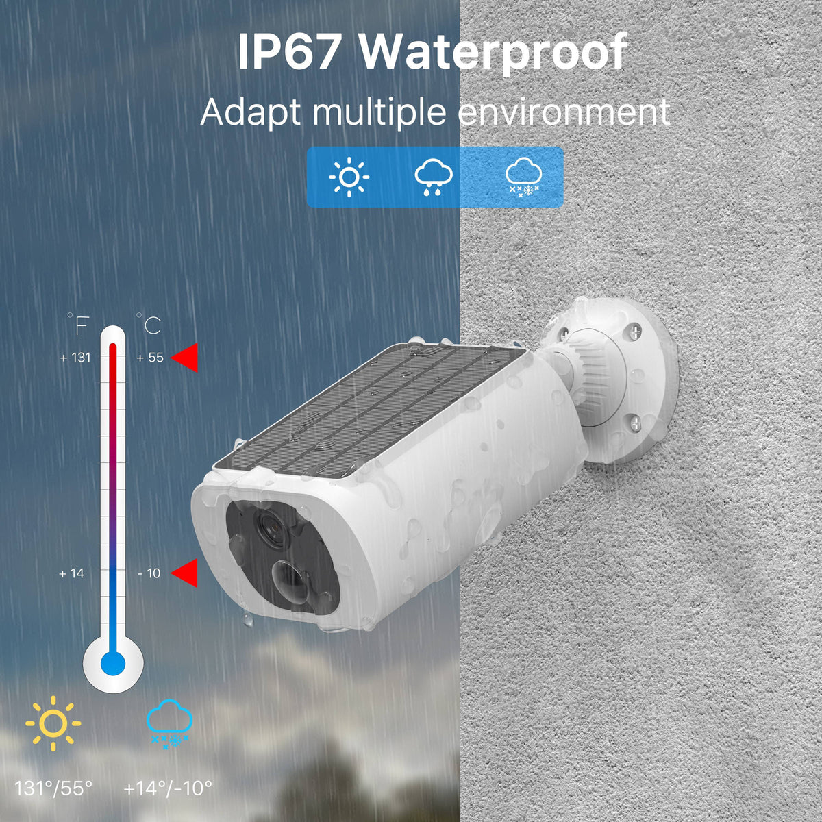 Riafu Outdoor Solar Security Cameras – Wireless Design with Motion Sensor & Night Vision