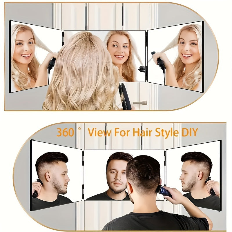 3-Panel Wall Mirror | Adjustable Height Rotating Design