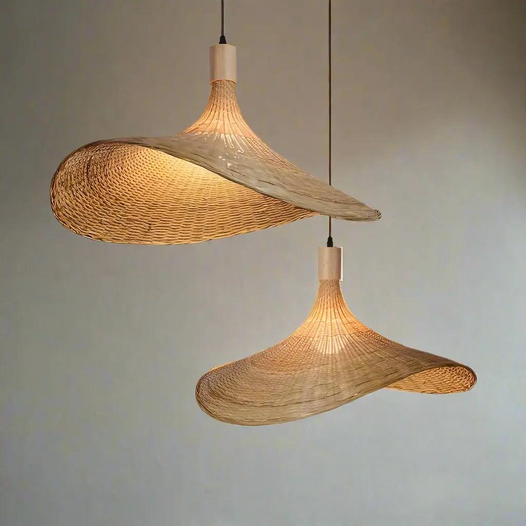 Bamboo Pendant Light | Curved Wave Design