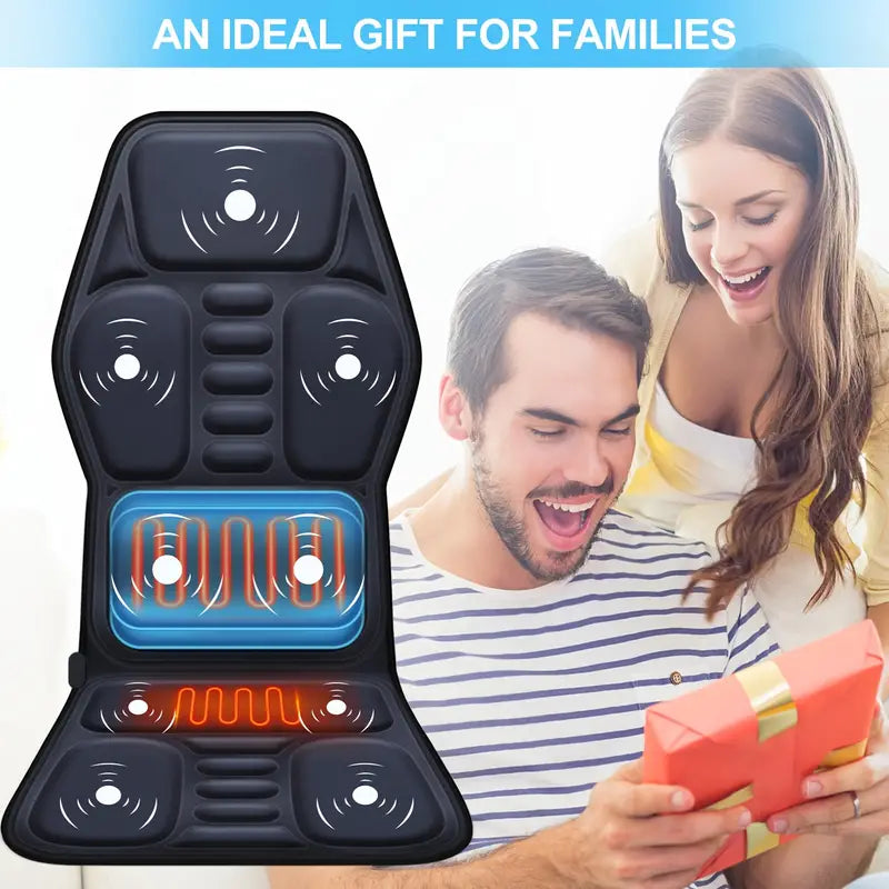 Riafu Full Back Massager with Heat – Shiatsu Chair Pad, Deep-Kneading, Adjustable Intensity