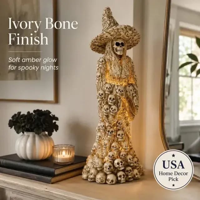 Riafu – Spooky Skeleton Witch Ornament