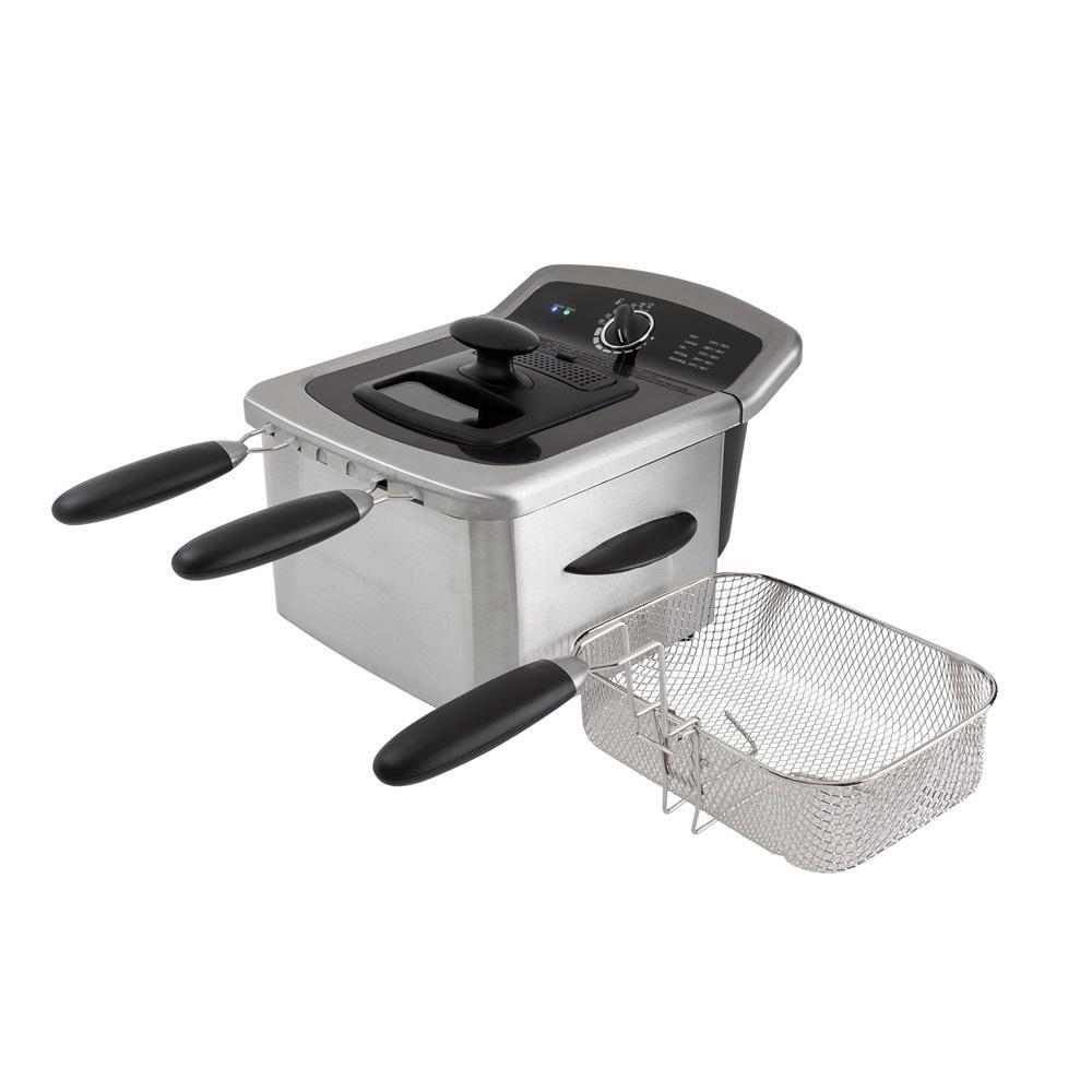 Riafu 4L Deep Fryer - Electric Fryer - Stainless Steel Electric Deep Fryer - Deep Fat Fryer - Home Fryer - Countertop Deep Fryer - Small Deep Fryer