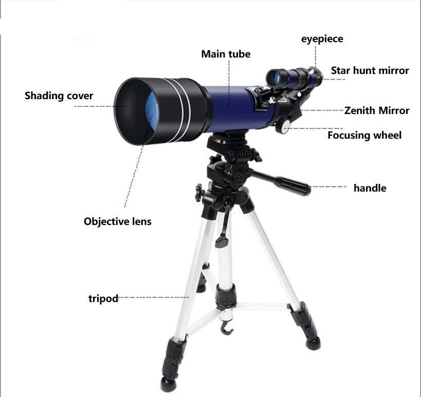Riafu Space Telescope Pro for Beginners Equipped with 150X magnification and 3X Barlow lens Blue