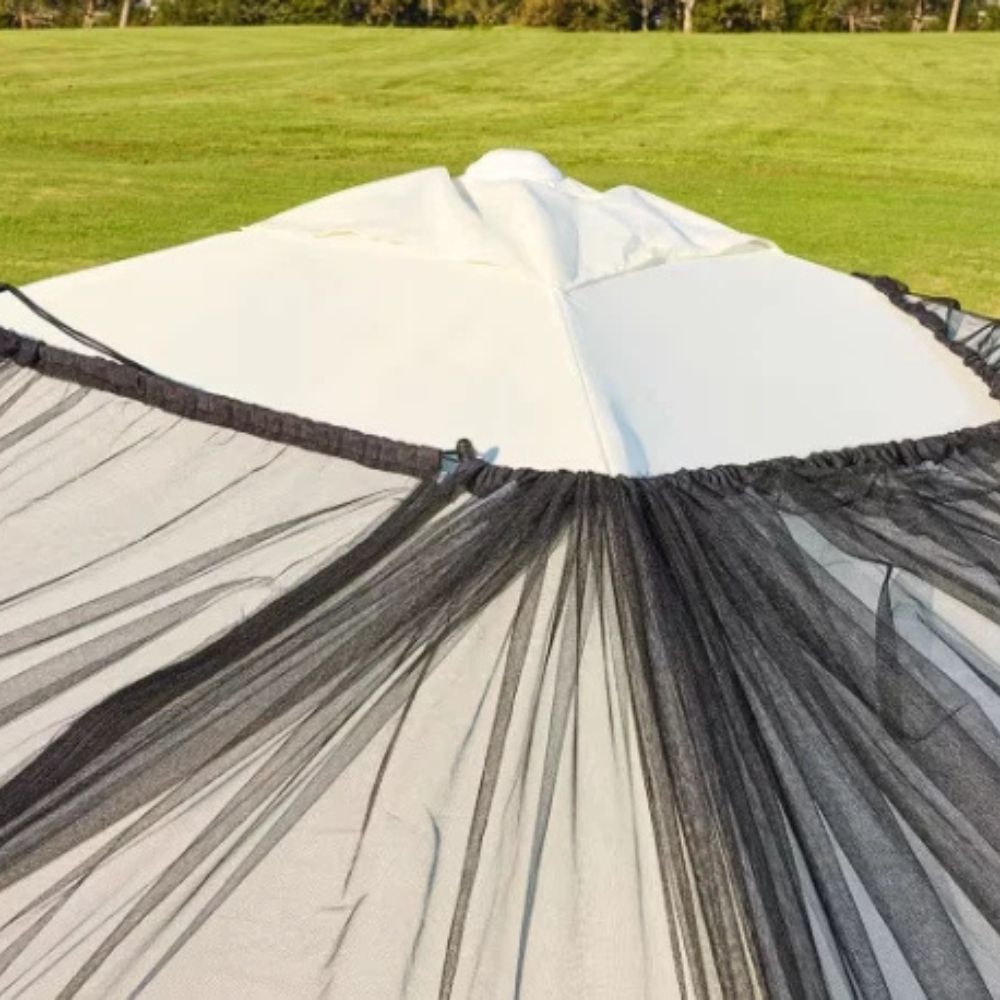 Riafu Outdoor Black Mesh Mosquito Net for Patio Umbrella