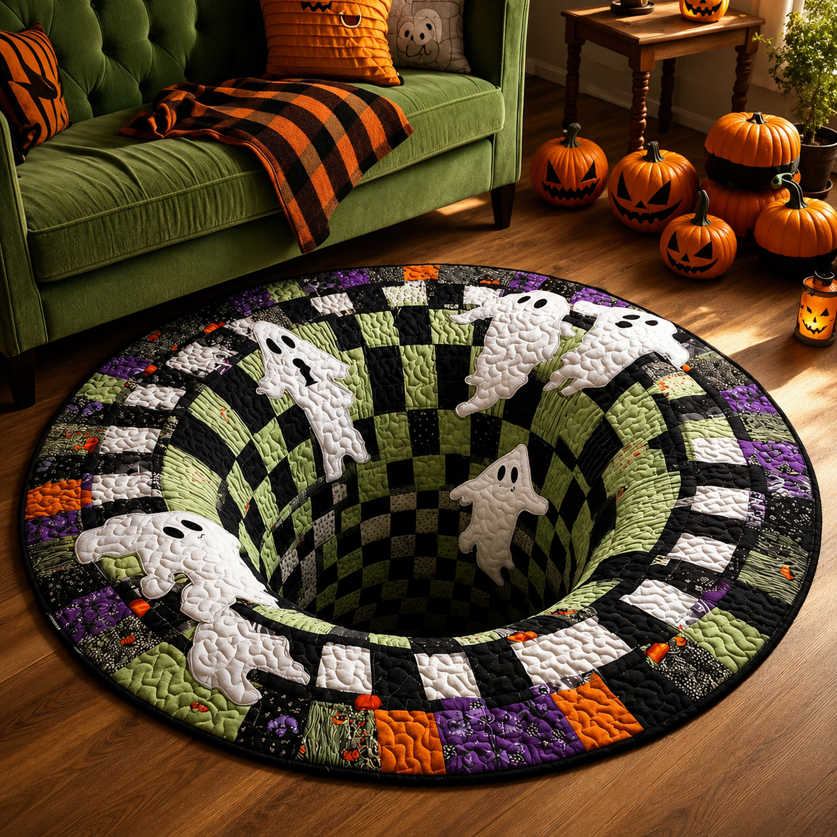 Riafu – 3D Skeleton Vortex Halloween Rug