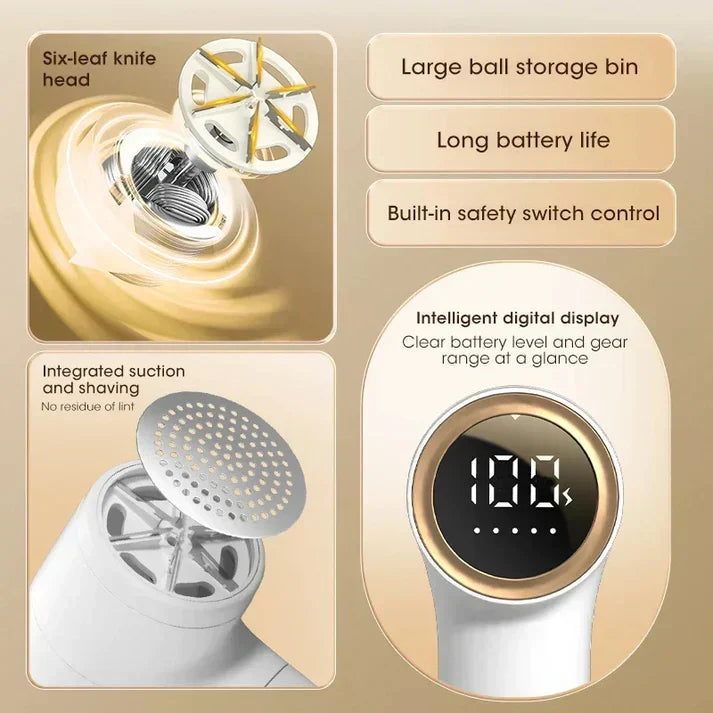 Riafu Electric Fabric Lint Remover – Rechargeable Fuzz Shaver for Clothes & Furniture