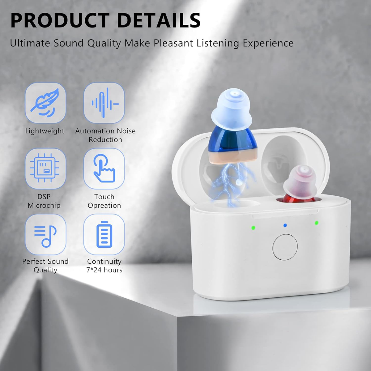Riafu Rechargeable Hearing Aids – Invisible In-Ear Digital Sound Amplifier for Adults