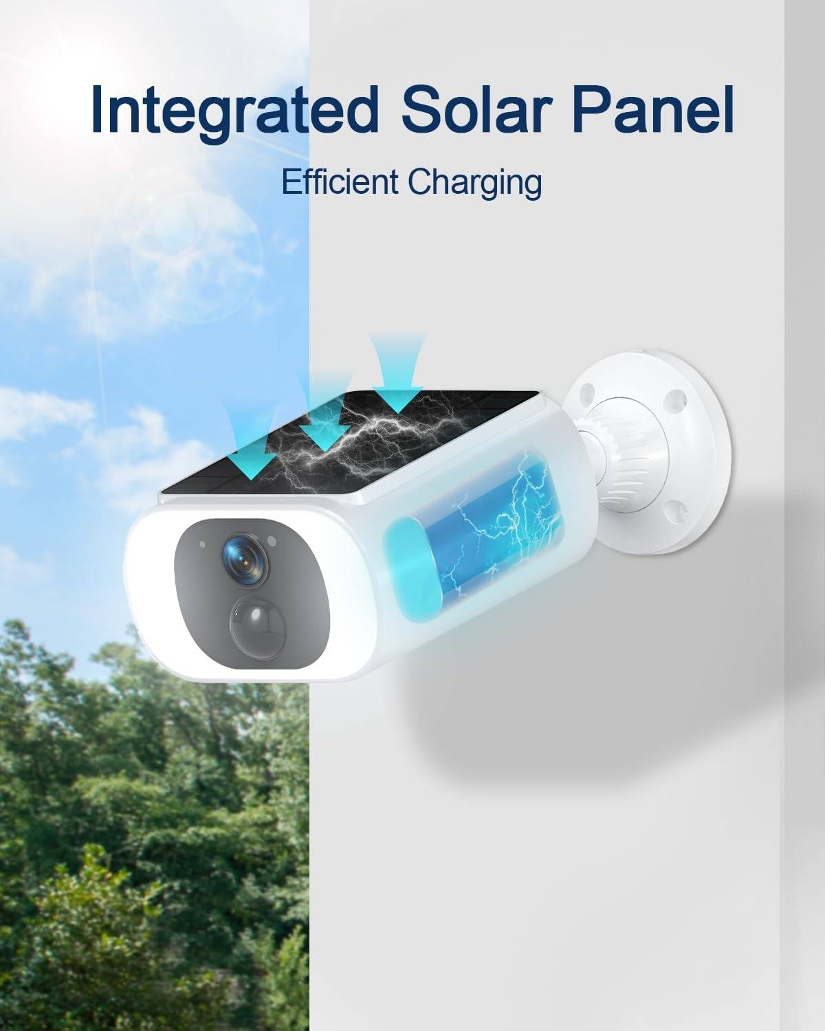 Riafu Outdoor Solar Security Cameras – Wireless Design with Motion Sensor & Night Vision