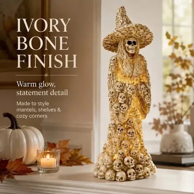 Riafu – Spooky Skeleton Witch Ornament