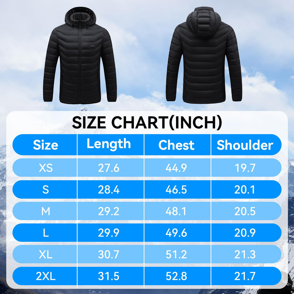 Unisex Heated Jacket with Battery and 15 Heating Zones