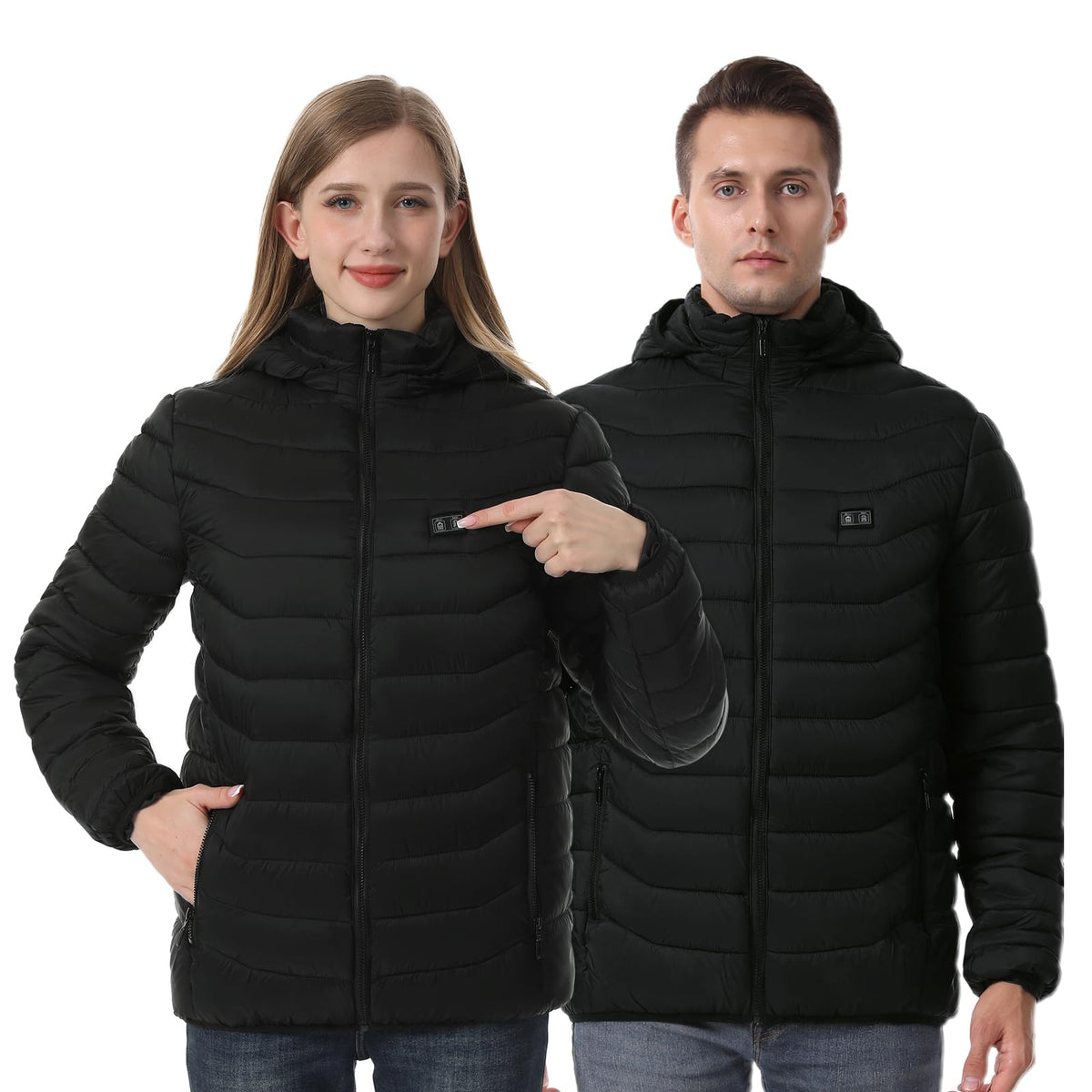 Unisex Heated Jacket with Battery and 15 Heating Zones