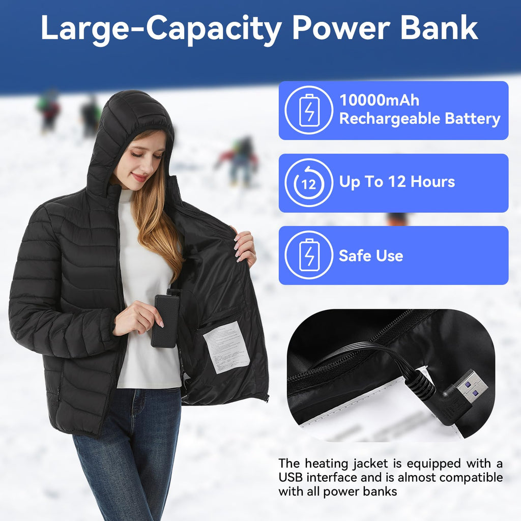 Unisex Heated Jacket with Battery and 15 Heating Zones