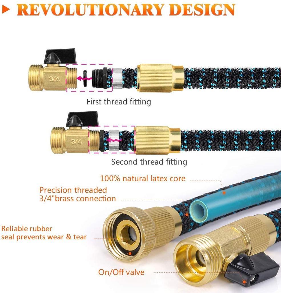 Riafu Expandable Garden Hose – Flexible, Lightweight & Heavy-Duty with Spray Nozzle