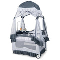 Riafu Portable Baby Playard Crib Bassinet Bed W/ Table Canopy Music Box