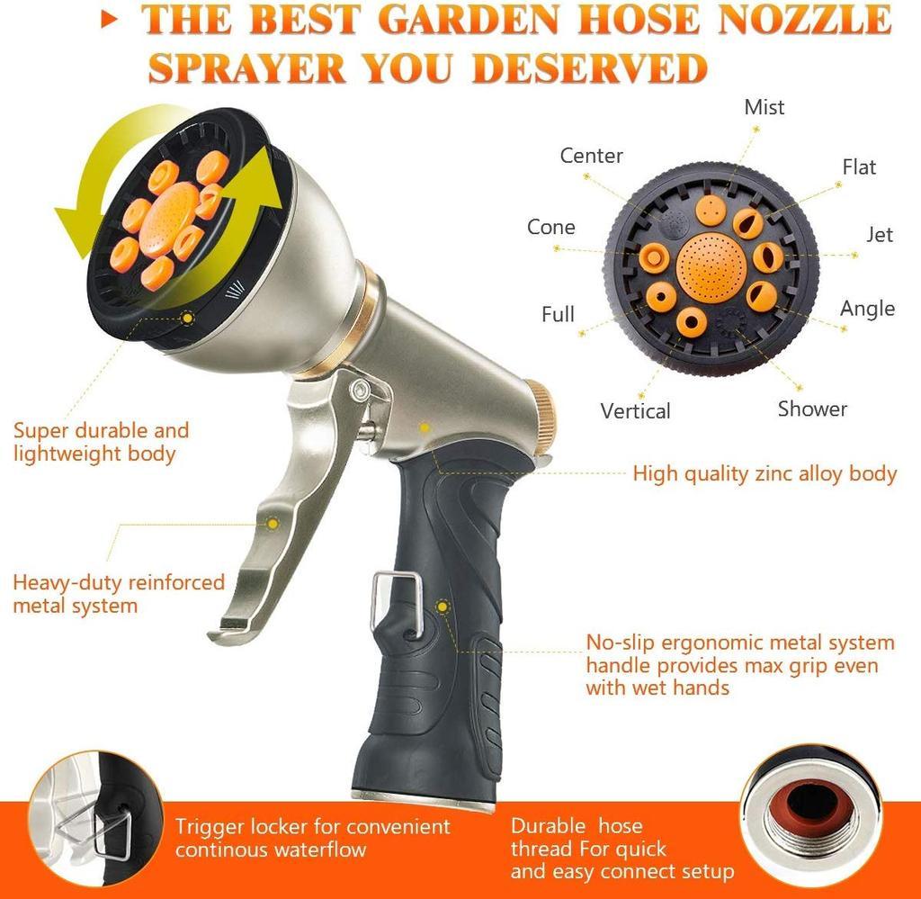 Riafu Expandable Garden Hose – Flexible, Lightweight & Heavy-Duty with Spray Nozzle