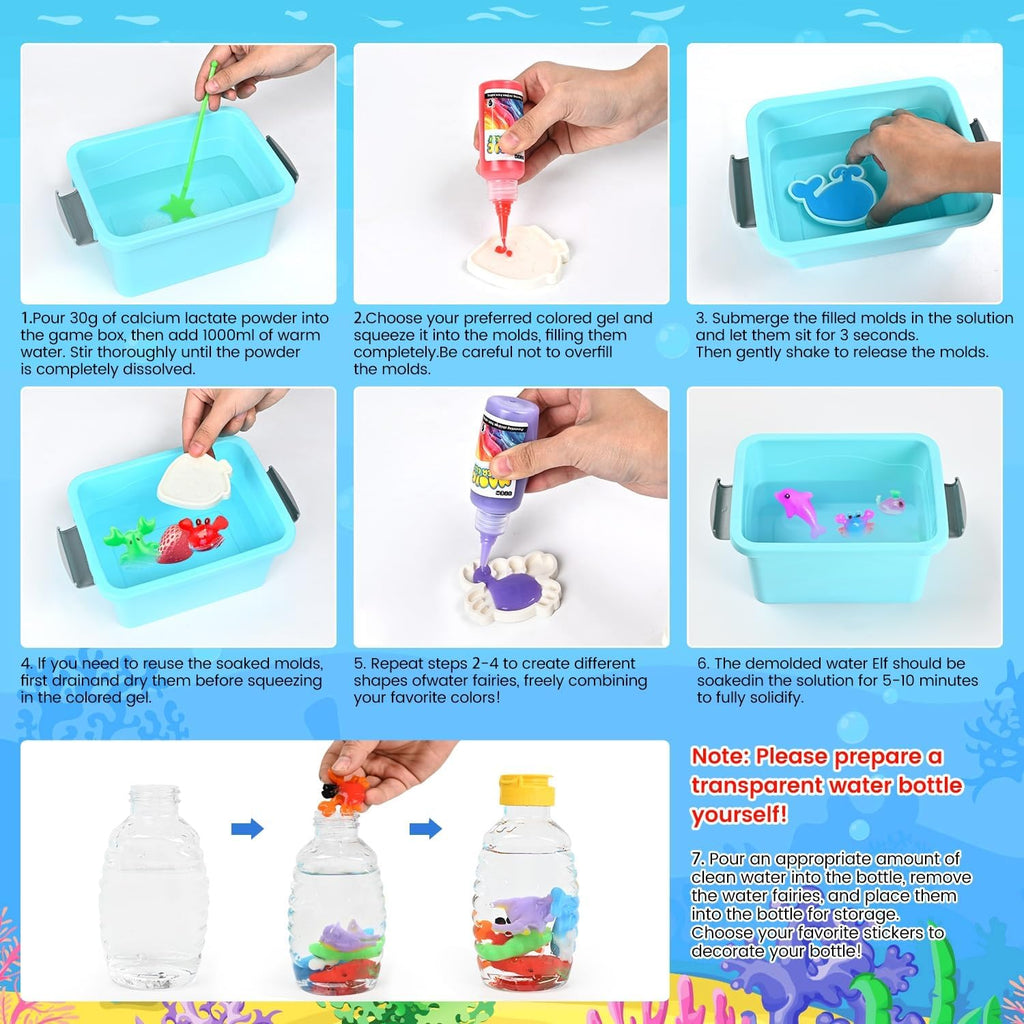 12-Color Water Gel Pet Craft Kit with Molds for Children
