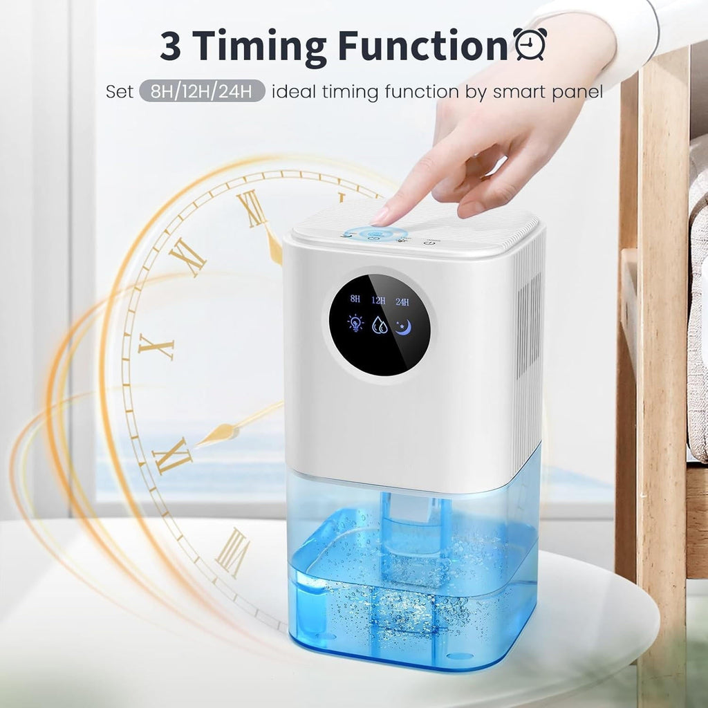 Riafu Portable Dehumidifier for Bedroom/Bathroom – Quiet Damp Air Moisture Remover