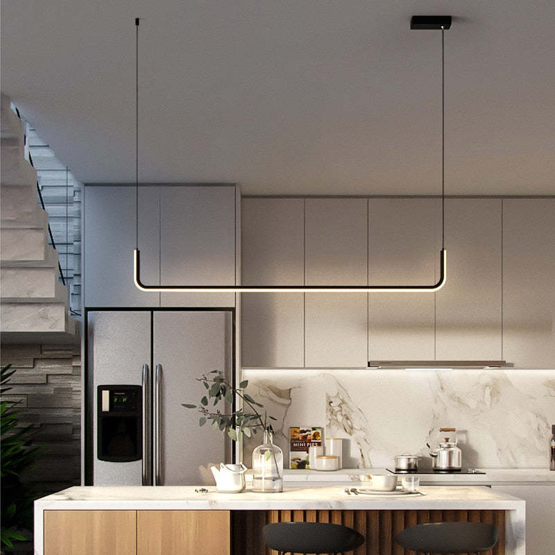 Modern LED Pendant Light | Geometric Linear Design