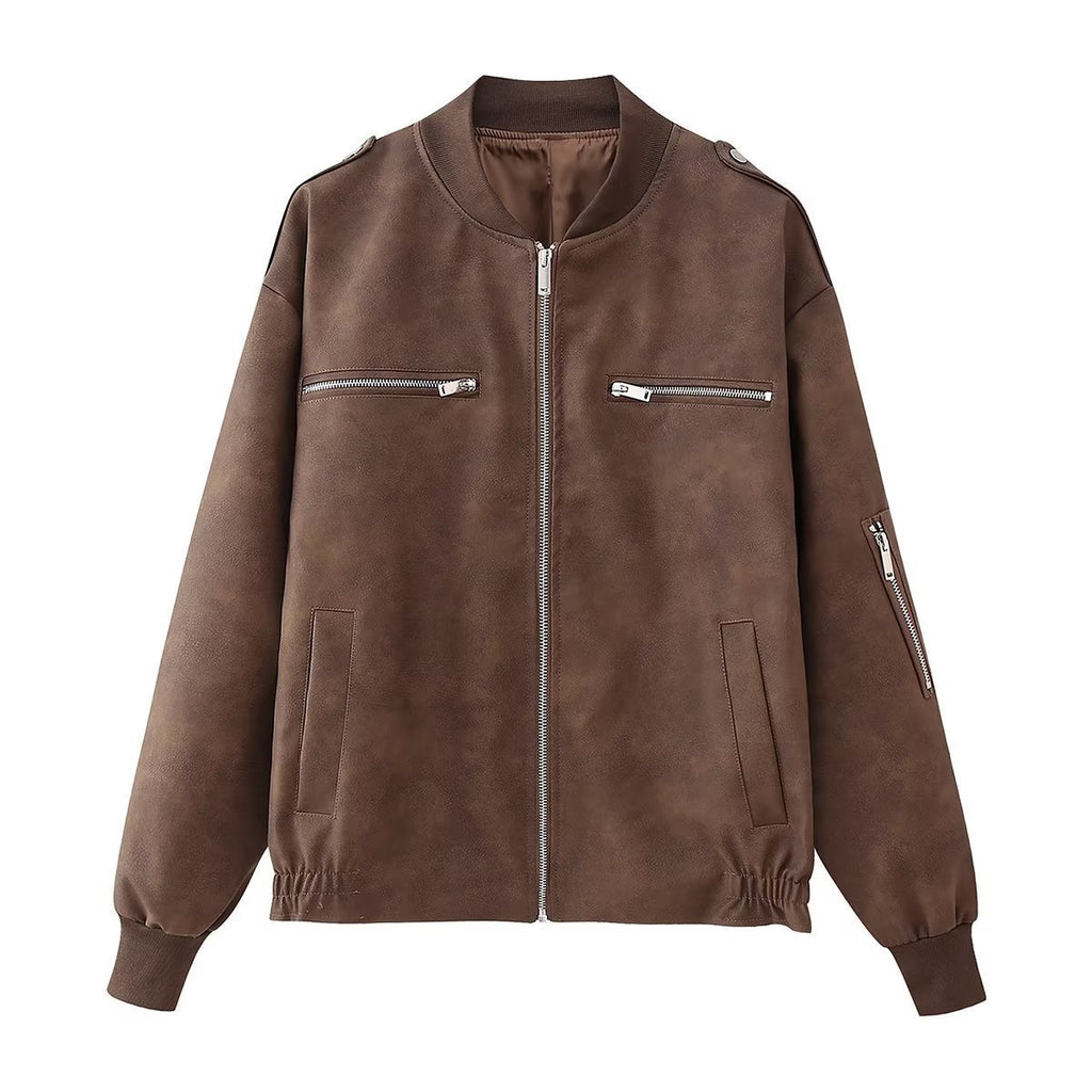 Riafu Long Sleeve Streetwear Polyester Casual Jacket Women's
