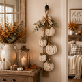 Riafu – Rustic White Pumpkin Hanging Swag