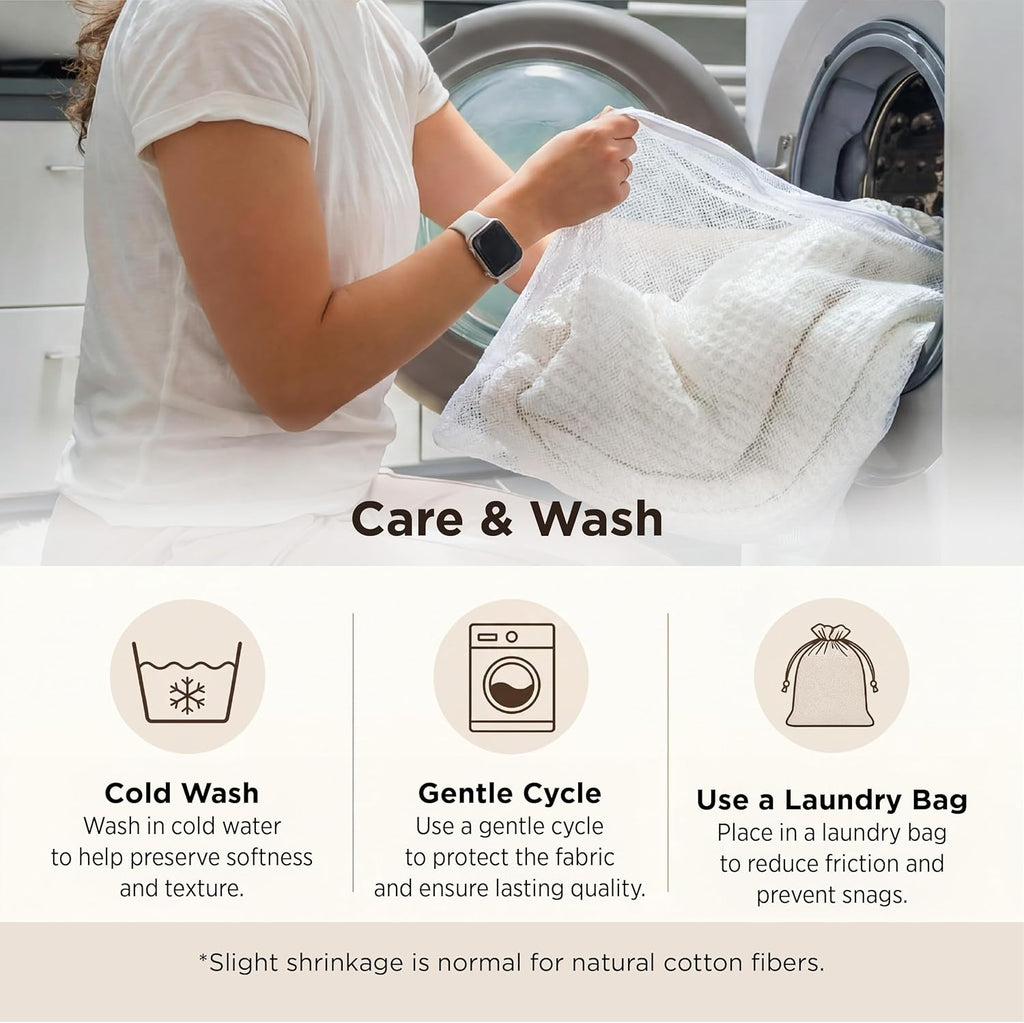 Riafu – 100% Cotton Queen Blanket with Cooling Waffle Weave | Soft & Breathable for Summer Comfort