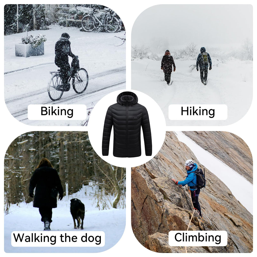 Unisex Heated Jacket with Battery and 15 Heating Zones