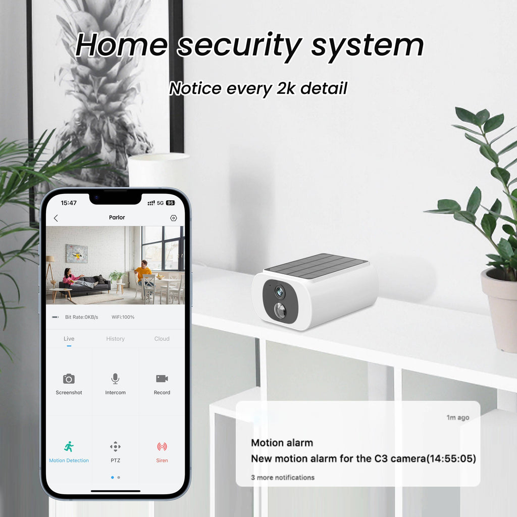 Riafu Outdoor Solar Security Cameras – Wireless Design with Motion Sensor & Night Vision