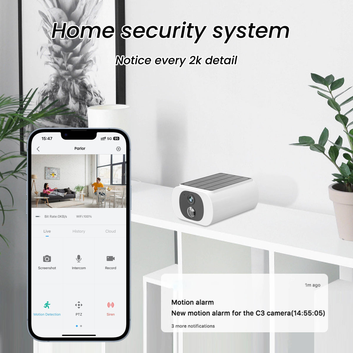 Riafu Outdoor Solar Security Cameras – Wireless Design with Motion Sensor & Night Vision