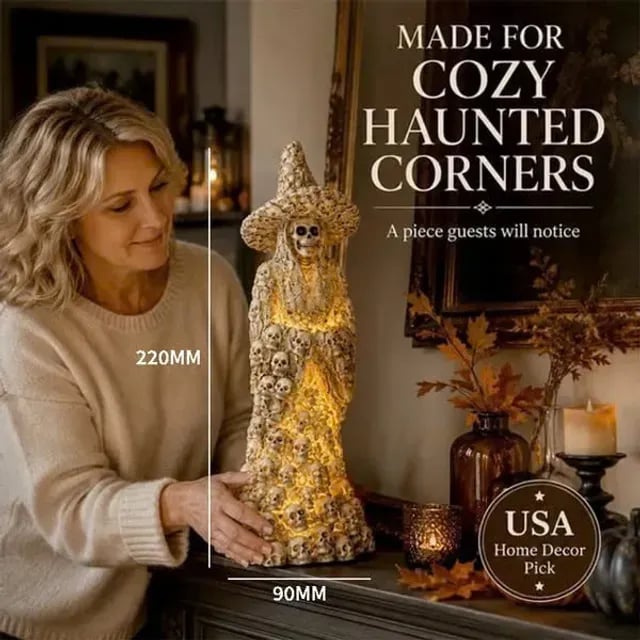 Riafu – Spooky Skeleton Witch Ornament
