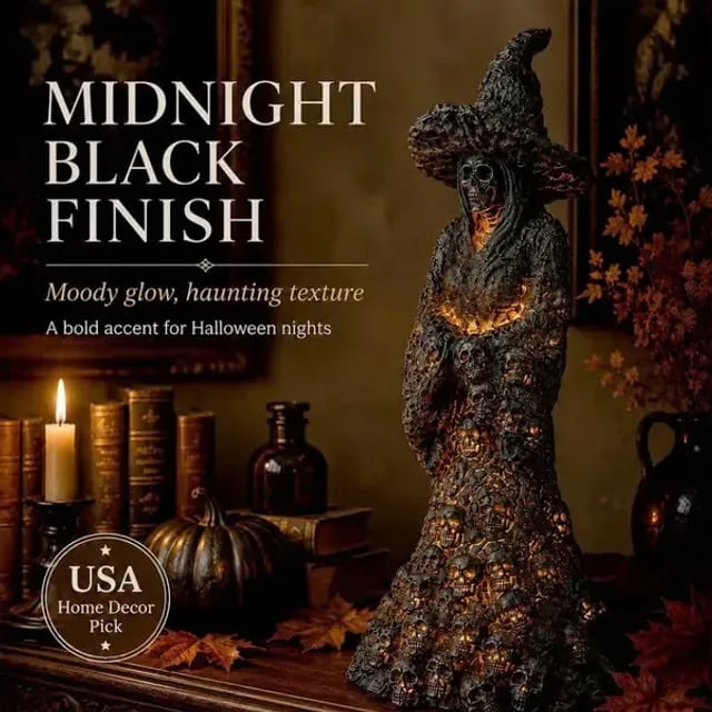 Riafu – Spooky Skeleton Witch Ornament