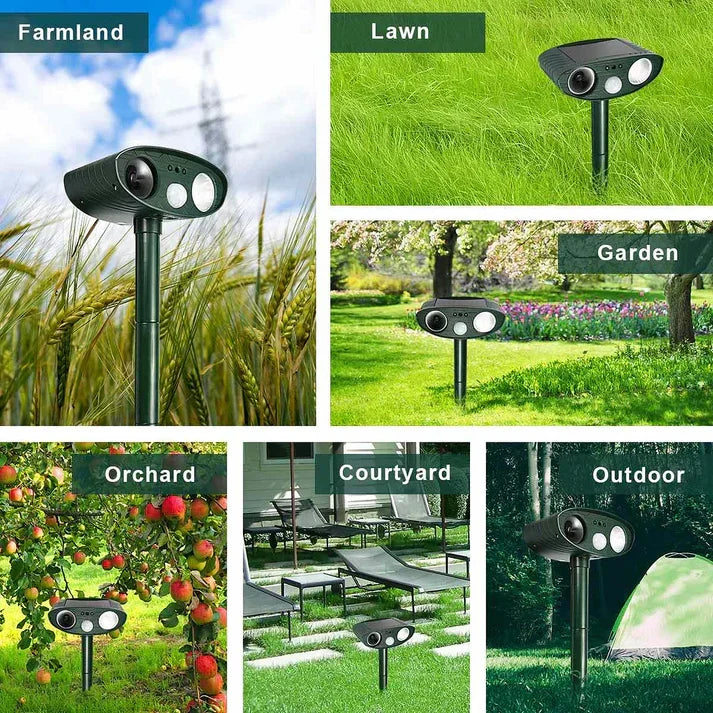 Riafu Ultrasonic Solar Deer Repeller – Motion Sensor Animal Deterrent for Garden & Yard
