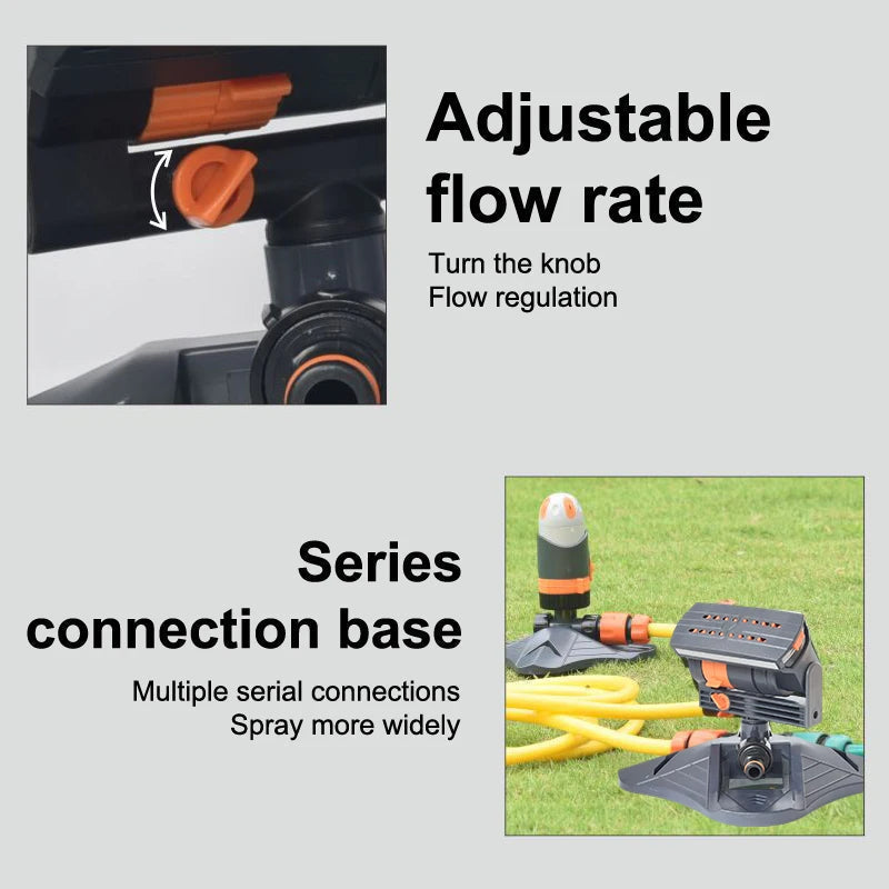 16-Nozzle Oscillating Sprinkler for Uniform Lawn Irrigation