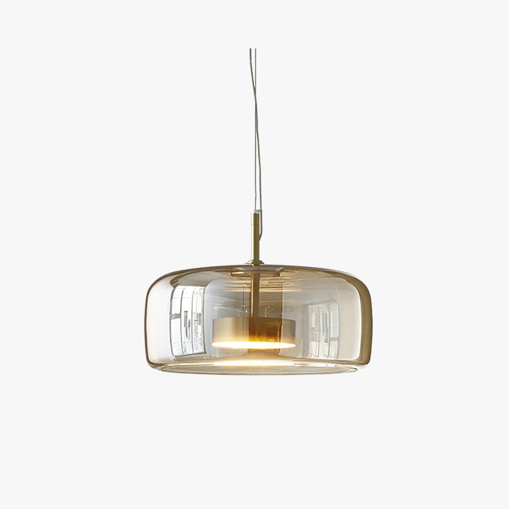 Modern Glass Pendant Light | Amber Dome Shade