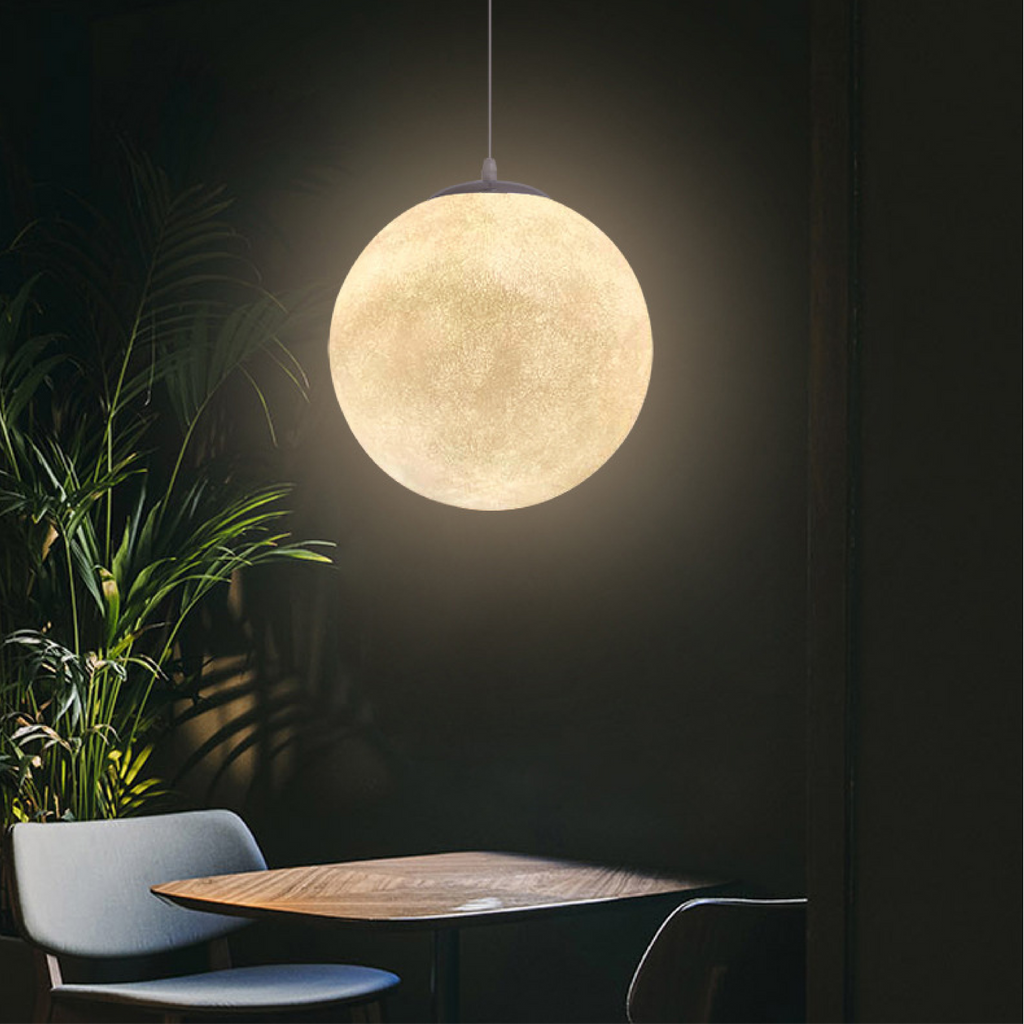 Moon Pendant Light | Lunar Pattern Hanging Globe