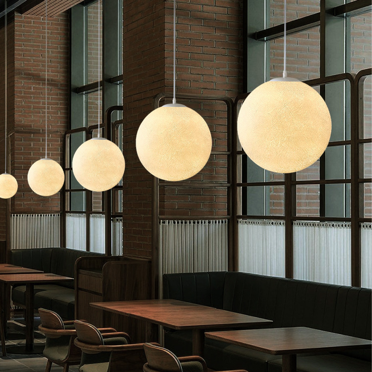 Moon Pendant Light | Lunar Pattern Hanging Globe