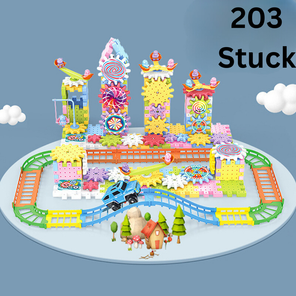 Interactive Gear Building Set with Rotating Blocks for Kids