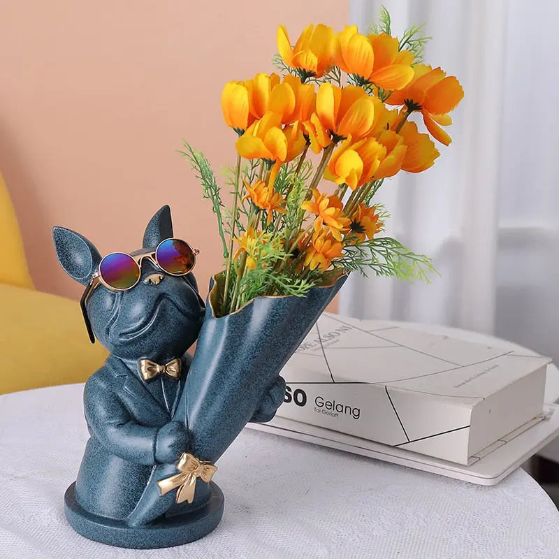 Riafu Bulldog Flower Vase
