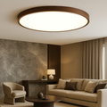 Wood Grain Ceiling Light | Round LED Flush Mount Fixture