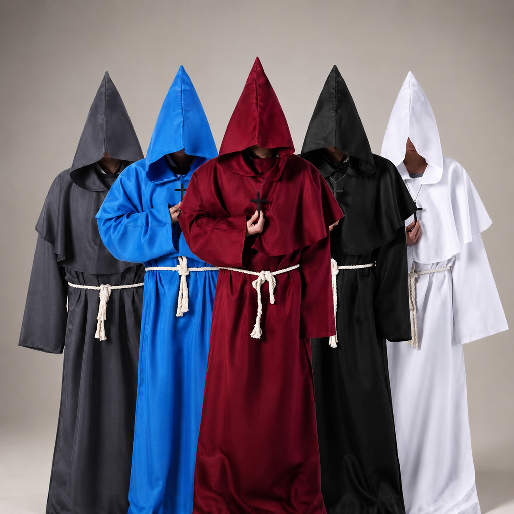 Riafu – Classic Nun Robe Costume | Full-Length Design for Women | Ideal for Halloween and Themed Events