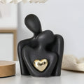 Couple Figurine Minimalist Ceramic Enamel Coated