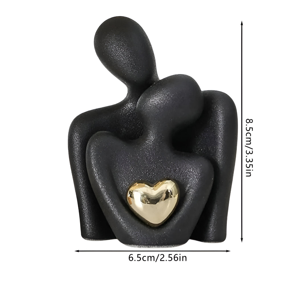 Couple Figurine Minimalist Ceramic Enamel Coated