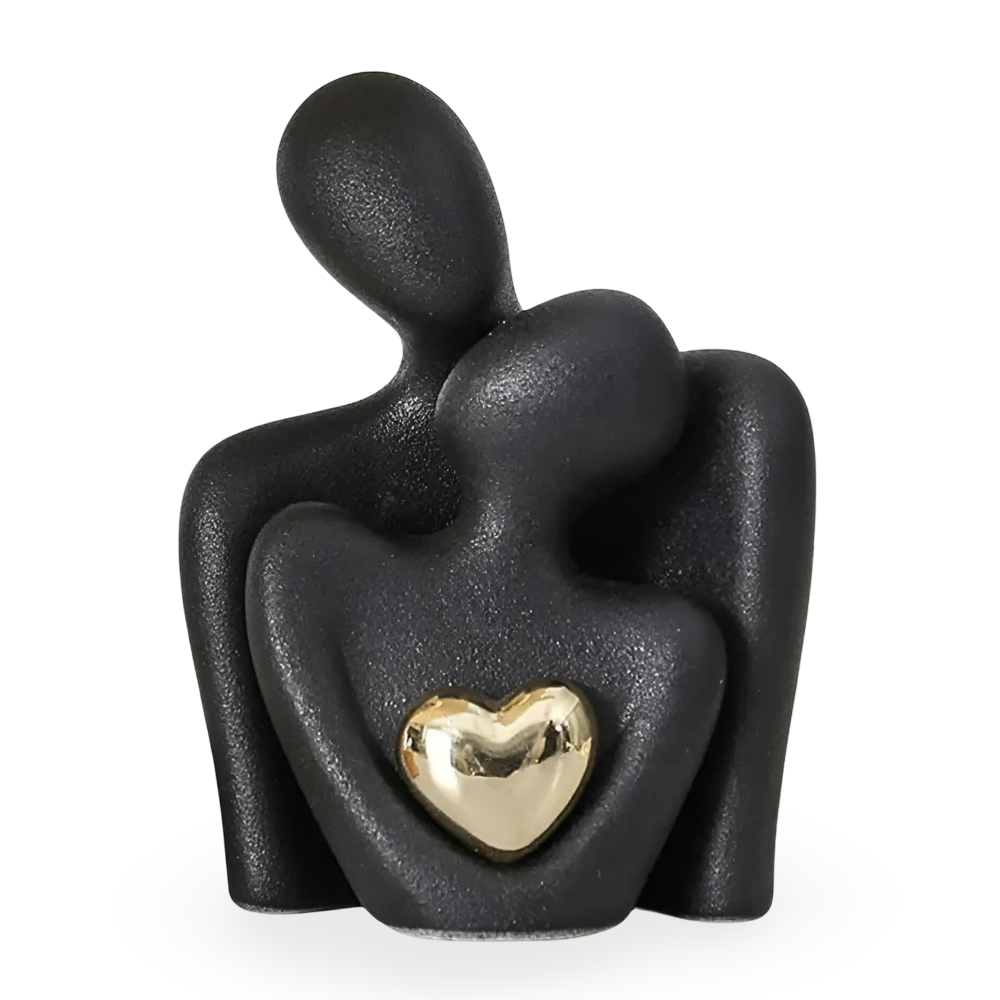 Couple Figurine Minimalist Ceramic Enamel Coated