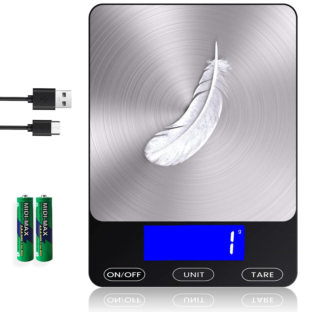 Digital Kitchen Scale 15 kg USB-C Rechargeable