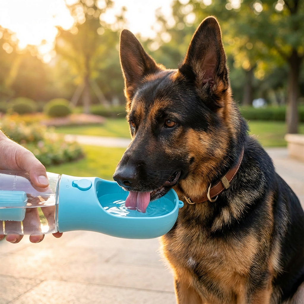 Dog Water Bottle 3-in-1 Food & Waste 600ml